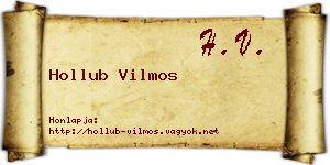 Hollub Vilmos névjegykártya